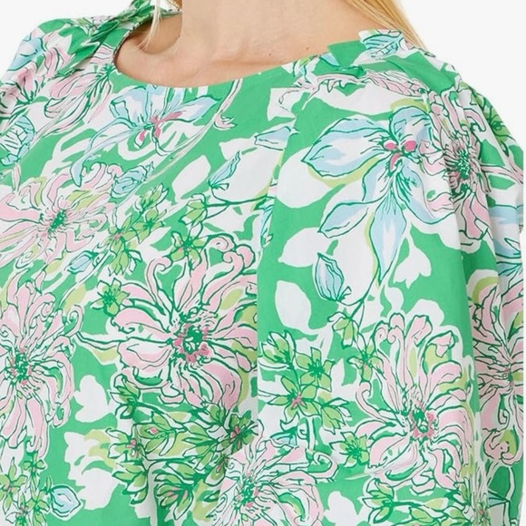 Lilly Pulitzer Barbara Top | Spearmint Blossom Views | NWT Size 00 - Picture 3 of 10